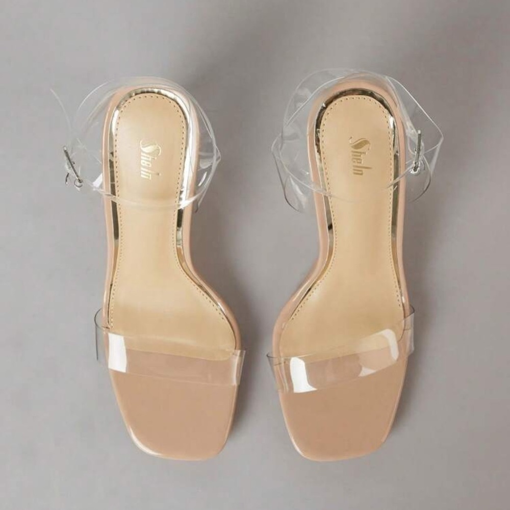 Clear Chunky Heeled Sandal